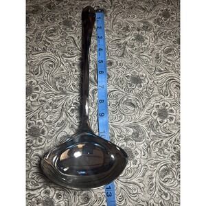 Vintage 13" Silverplate‎ Double Spout Punch Soup Ladle Mid Century Modern Large